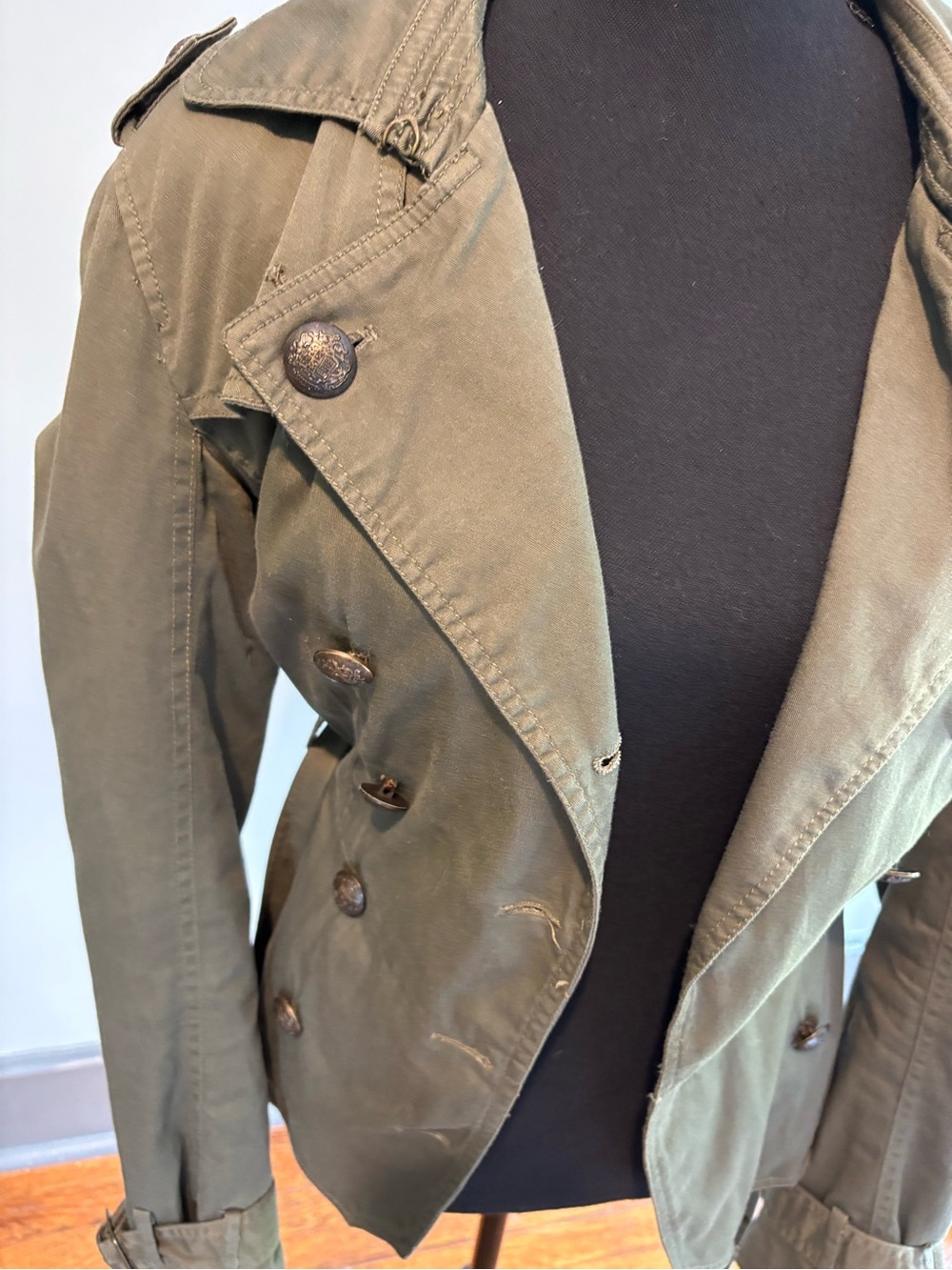 Miss Sixty Olive Green Double-Breasted Utility Jacket size M - Picture 5 of 10